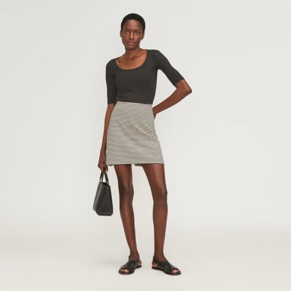 Everlane The Dream Mini Skirt in Stripe - sz XL - Picture 1 of 12